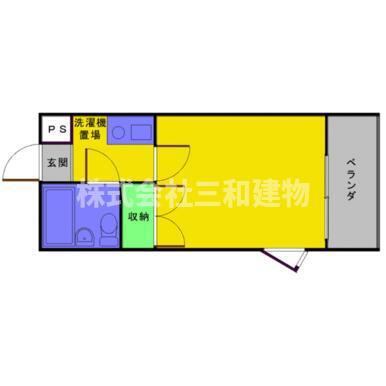 プレスティジA(1K/2階)の間取り写真