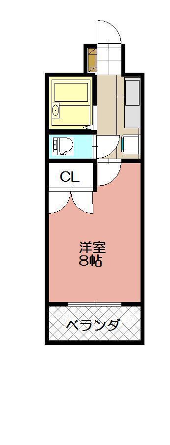 KMマンション八幡駅前III(1K/7階)の間取り写真