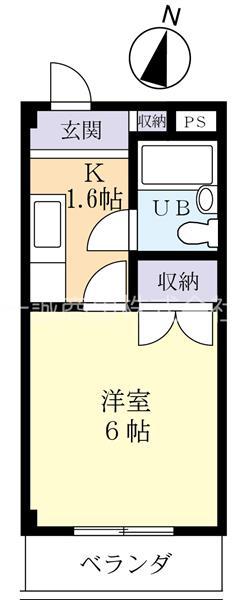 アルファマンション(1K/2階)の間取り写真