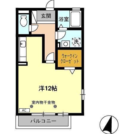 メゾン道原(ワンルーム/2階)の間取り写真
