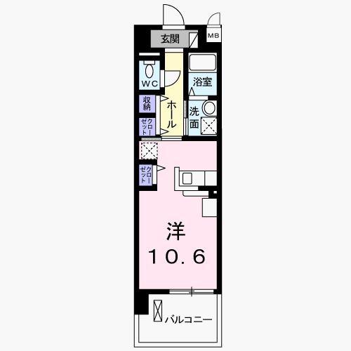 エテルノ りんくう(1K/2階)の間取り写真