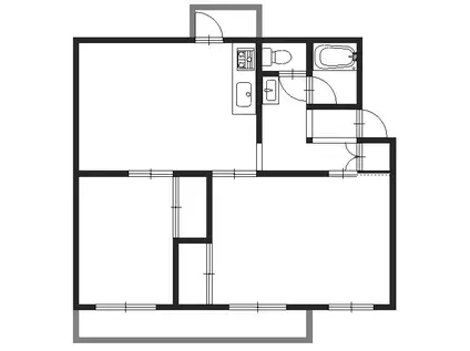 新金岡2丁4番1棟(2LDK/4階)の間取り写真