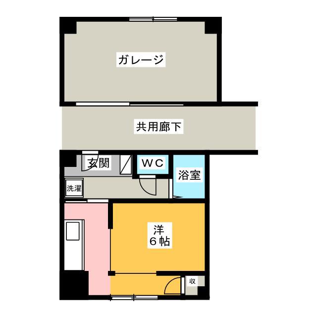 ルート03(ワンルーム/2階)の間取り写真