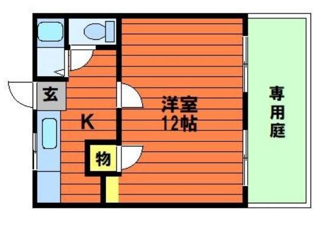 コーポ親和(1K/1階)の間取り写真
