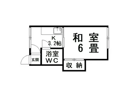 アートハイツ(1K/2階)の間取り写真