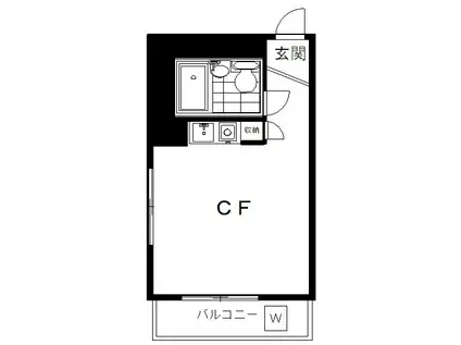 スカイハイツ奥沢(ワンルーム/3階)の間取り写真
