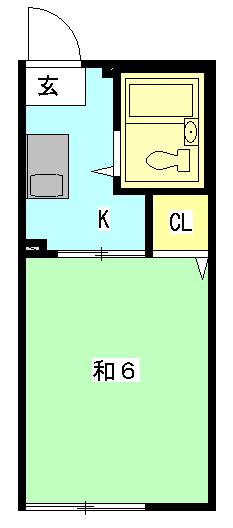 サンシティ クシマ(1K/2階)の間取り写真