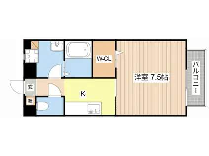 サンフレッシュII(1K/2階)の間取り写真