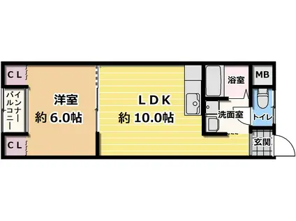 はっぴーこーぽ5(1LDK/2階)の間取り写真