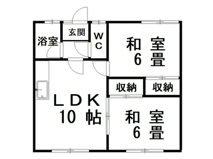 あきさとマンションA(2LDK/2階)の間取り写真