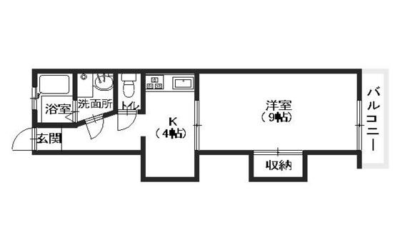 八木興産ビル(1K/1階)の間取り写真
