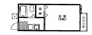 東辻井ハイツ(1K/2階)の間取り写真