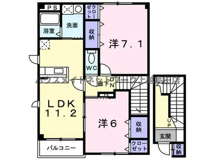 ビレッジケイツ(2LDK/2階)の間取り写真