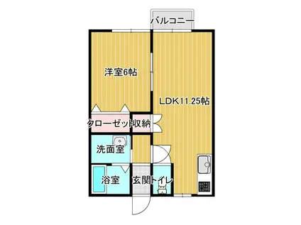 コーポ116(1LDK/2階)の間取り写真