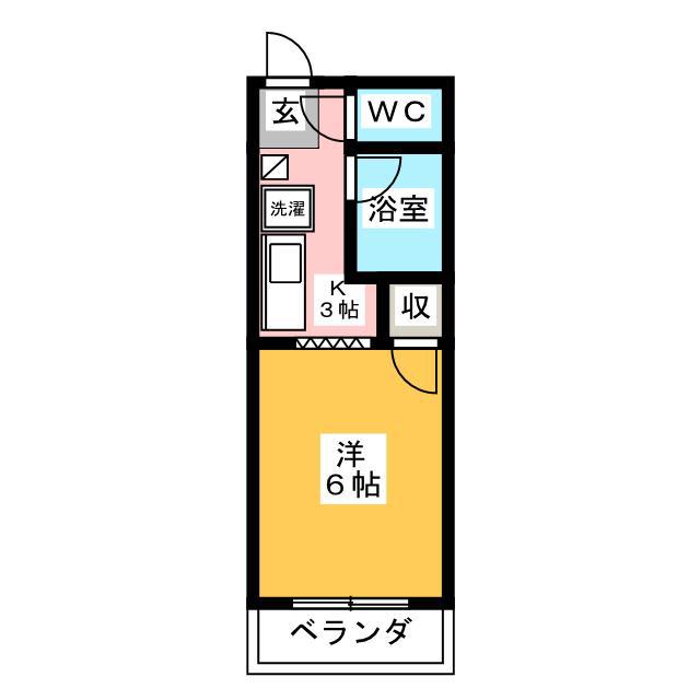 サンフラット(1K/2階)の間取り写真