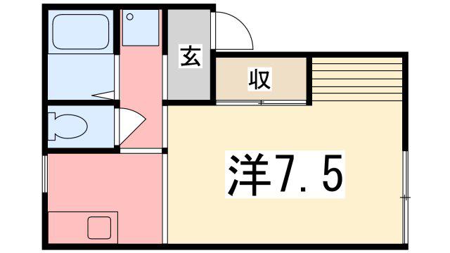 エステート八代(1K/1階)の間取り写真