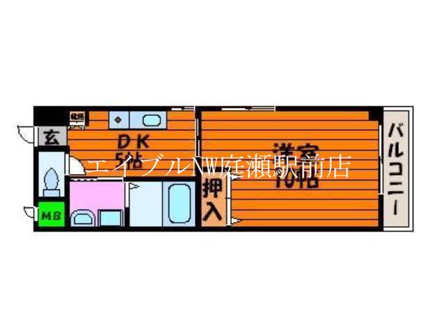 コザックス(1DK/5階)の間取り写真