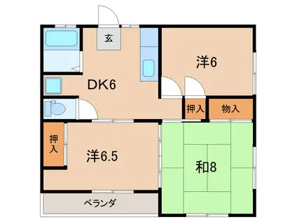 シャルムハイツ(3DK/2階)の間取り写真