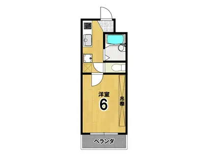 サンコーポハットリ(1K/4階)の間取り写真