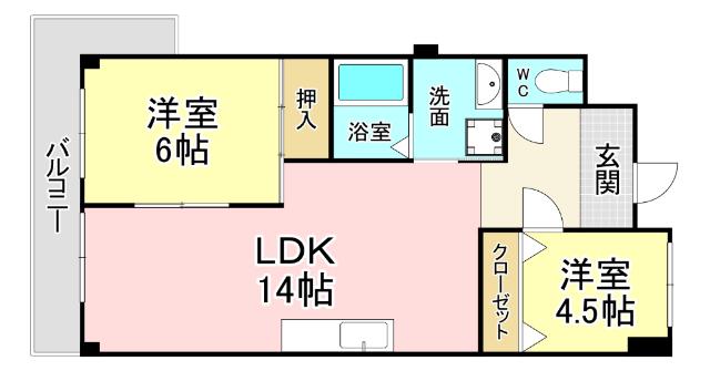 シェーネルボーネン(2LDK/1階)の間取り写真