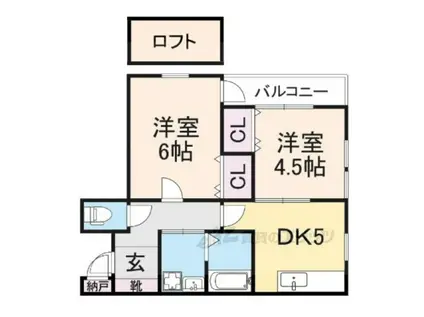 リゼ公文名(2DK/2階)の間取り写真