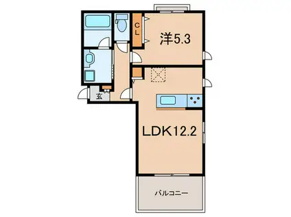 クレア岡本(1LDK/2階)の間取り写真