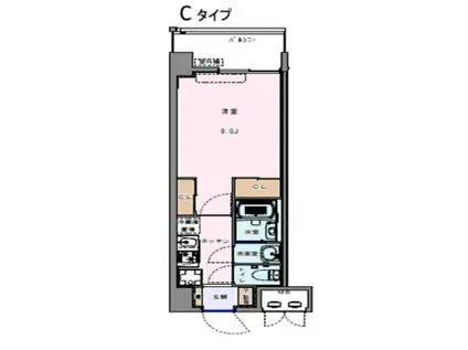 GLUCK MAISON S-SAKAI XVIグリュックメゾンエスサ(1K/4階)の間取り写真