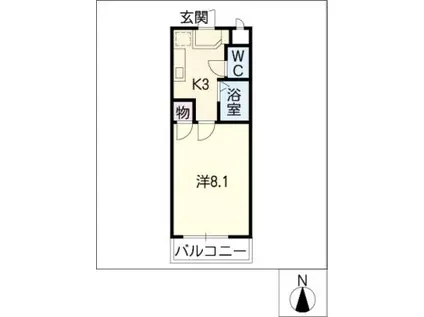 サニーメゾン石園(1K/2階)の間取り写真