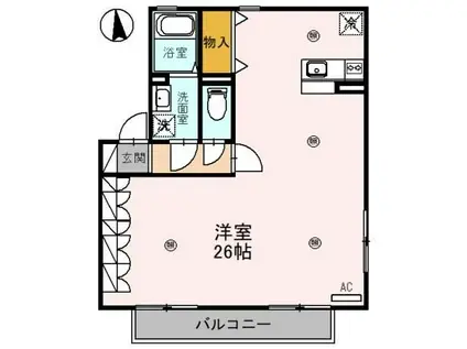 シンフォニータウンIII E棟(ワンルーム/2階)の間取り写真