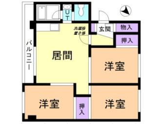 KTハイツ(3DK/3階)の間取り写真