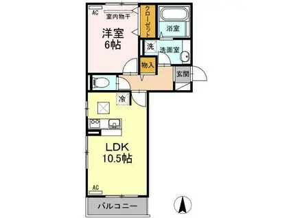 アメニタ(1LDK/2階)の間取り写真