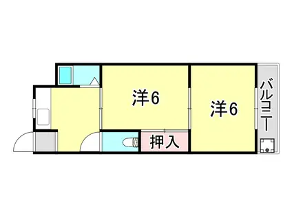 浜甲シーサイドマンション(2DK/4階)の間取り写真