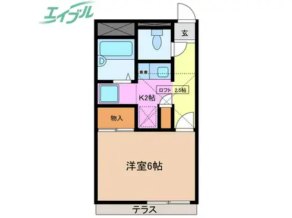 SJ UNEME(1K/1階)の間取り写真