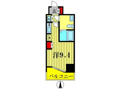 ユーフォリア北松戸(ワンルーム/5階)の間取り写真