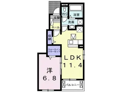 パークサイドベル III(1LDK/1階)の間取り写真