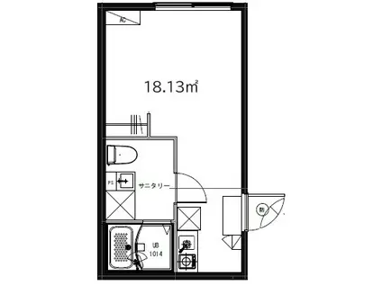 MONOLITH OGI-OHASHI(ワンルーム/1階)の間取り写真