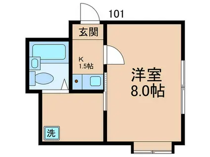 エレガントパレス豊中(1K/1階)の間取り写真