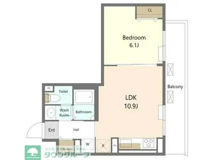 ES-GRANDE大森(1LDK/3階)の間取り写真