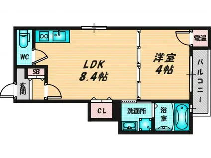 DOAHN長瀬(1LDK/3階)の間取り写真