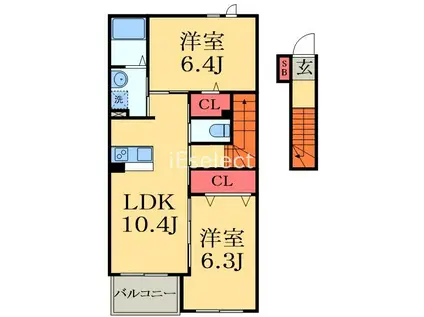 LULU ANIA(2LDK/2階)の間取り写真