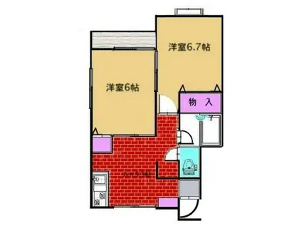 三和ハイツA棟(2DK/1階)の間取り写真