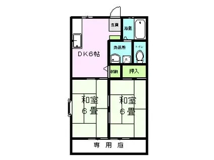 プレミールハイツ(2DK/1階)の間取り写真