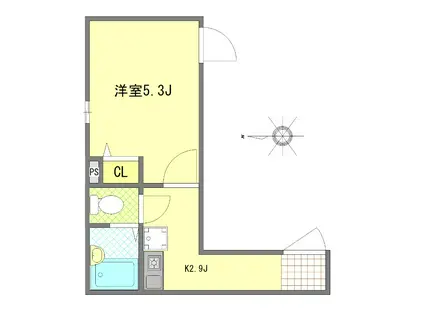 フォルトゥーナ梅島(1K/1階)の間取り写真