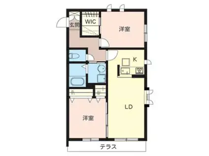 MASTCOURT四条町 A棟(2LDK/2階)の間取り写真