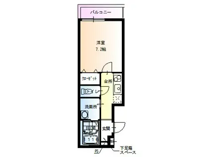 フジパレス堺もずノースII番館(1K/2階)の間取り写真