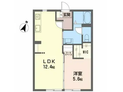 グランド・ソレーユ(1LDK/1階)の間取り写真