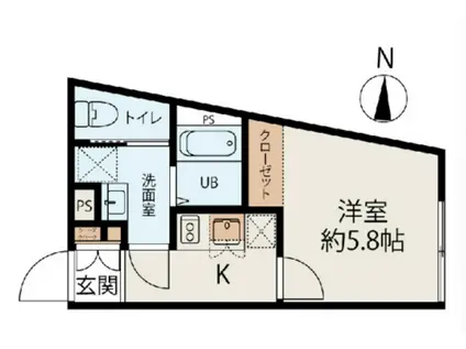シャーロット(1K/4階)の間取り写真