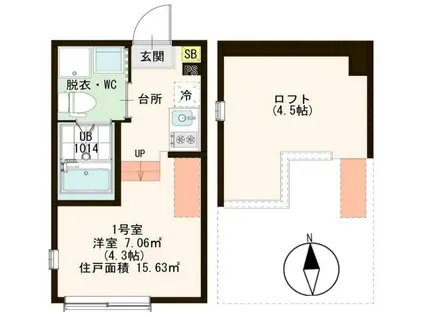 DREAM小岩(1K/1階)の間取り写真