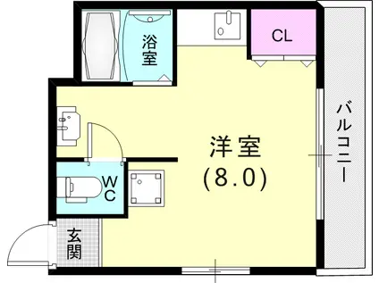 リバーライス11(ワンルーム/1階)の間取り写真