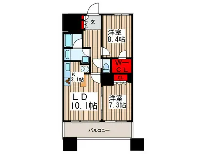 THE TOKYO TOWERS MID TOWER 26F(2LDK/26階)の間取り写真
